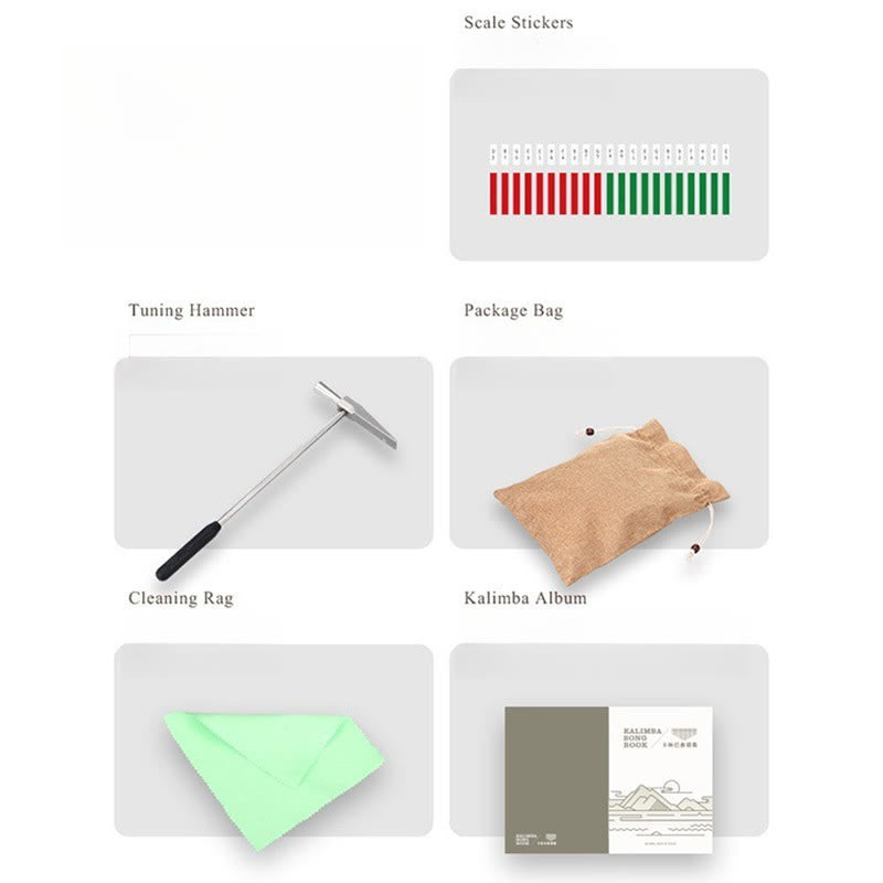 Kalimba 21 touches en noyer - Piano à pouce de méditation