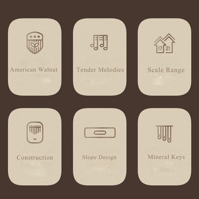 Kalimba 21 touches en noyer - Piano à pouce de méditation