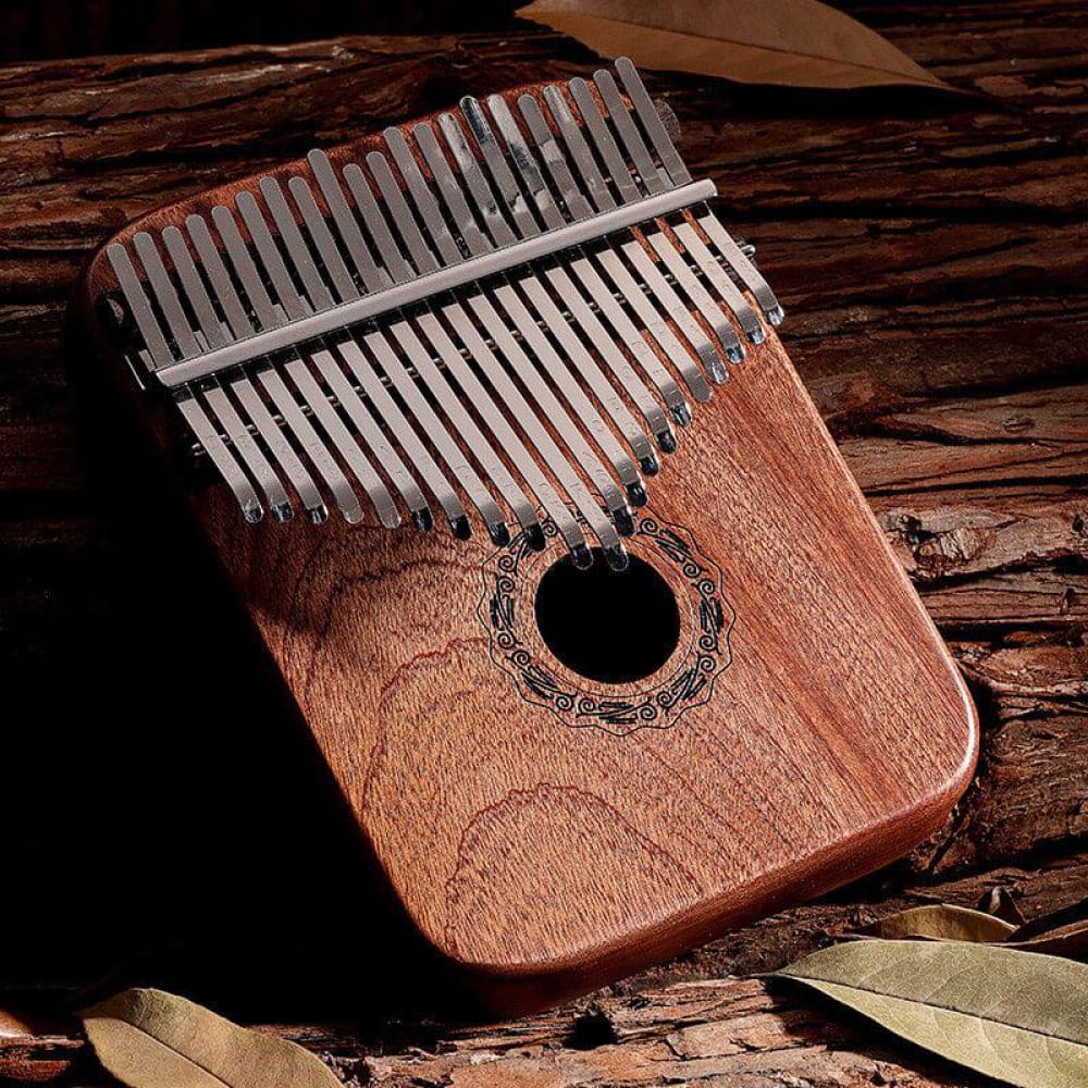 21 Key Yellow Sandalwood C Tone Kalimba Thumb Piano - 21 Keys / Yellow Sandalwood / Ore Metal Piano