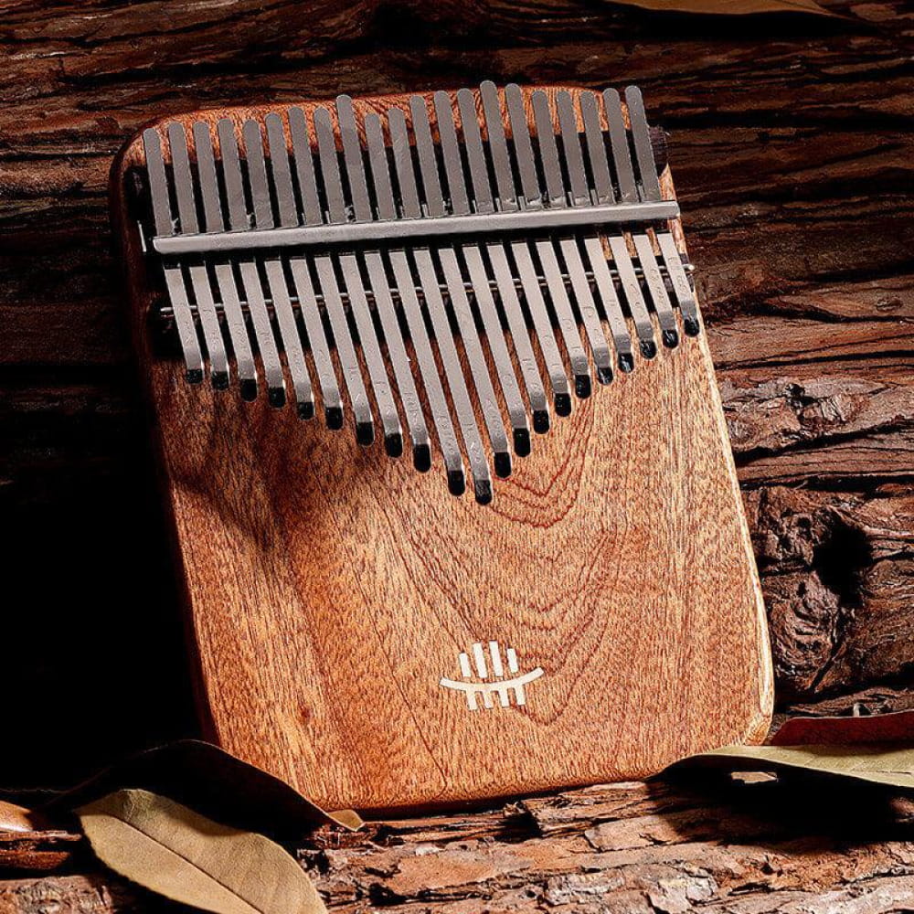 21 Key Yellow Sandalwood C Tone Kalimba Thumb Piano - 21 Keys / Yellow Sandalwood / Ore Metal Piano