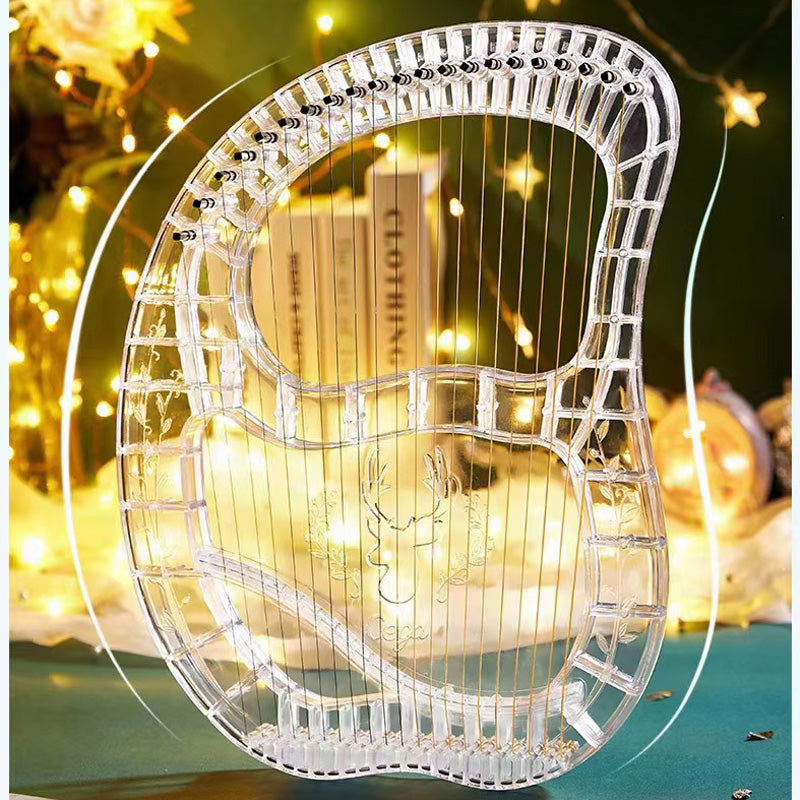 21-String Crystal Lyre Harp Instrument ABS-PC