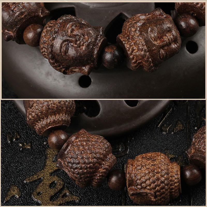 Bracelet calme en bois d'agar de 20 mm pour la méditation et l'équilibre