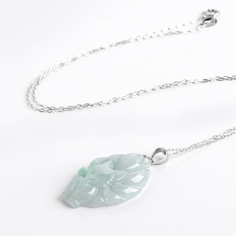 925 Sterling Silver Jade Necklace Nine Tailed Fox for Prosperity