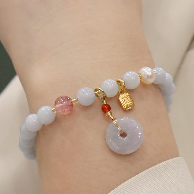 Aquamarine Chalcedony Serenity Charm Bracelet for Meditation