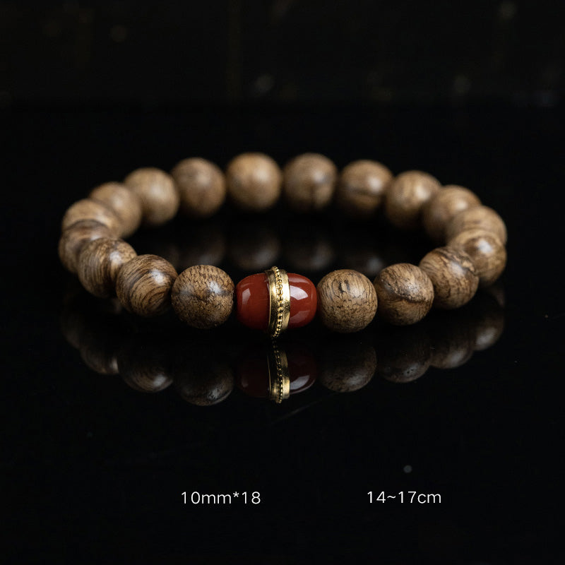 Agarwood Laughing Buddha Meditation Bracelet 10mm 12mm