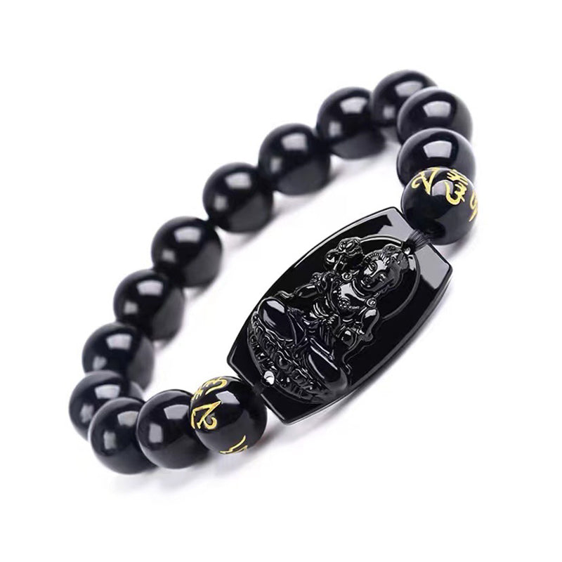 Chinese Zodiac Obsidian Protection Bracelet
