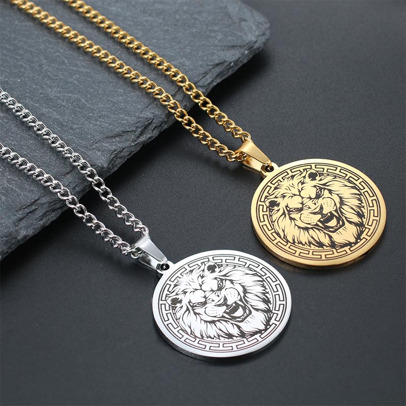 Unisex Titanium Steel Spiritual Protection Necklace with Animal Pendant