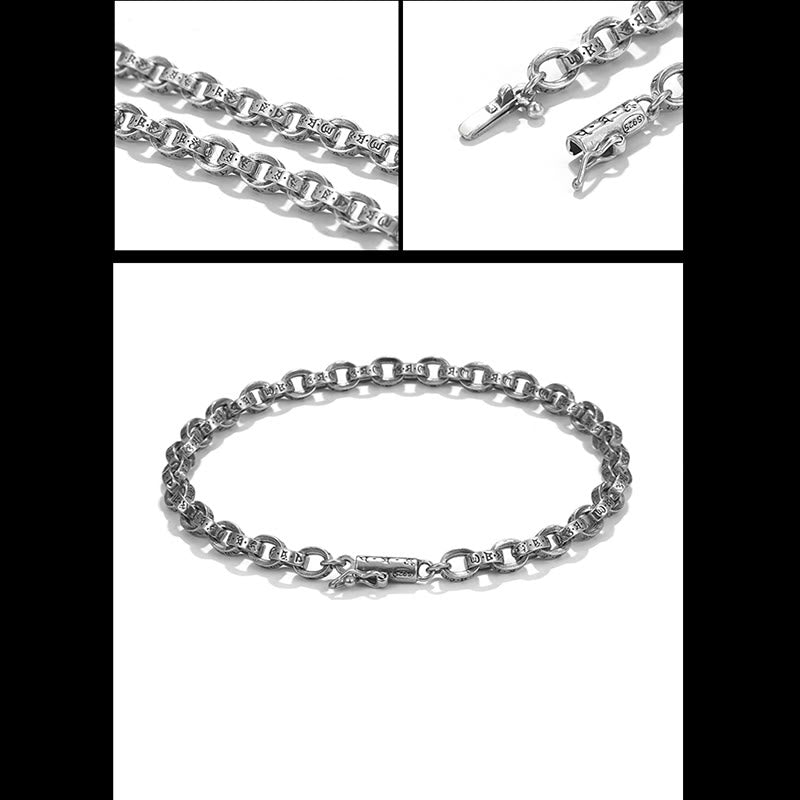 Om Mani Padme Hum 925 Silver Creativity Bracelet 17cm