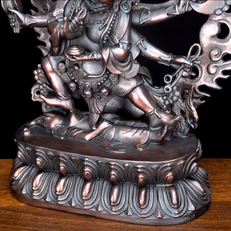 Copper Buddha Statue Mahakala Bodhisattva Compassion Figurine