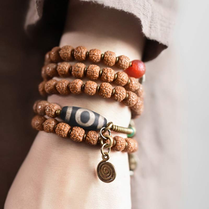 108 Bodhi Seed Mala Bracelet for Luck & Protection Unisex