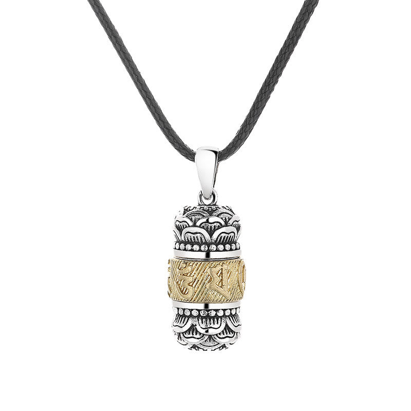 Collier Om Mani Padme Hum | Pendentif spirituel en cuir