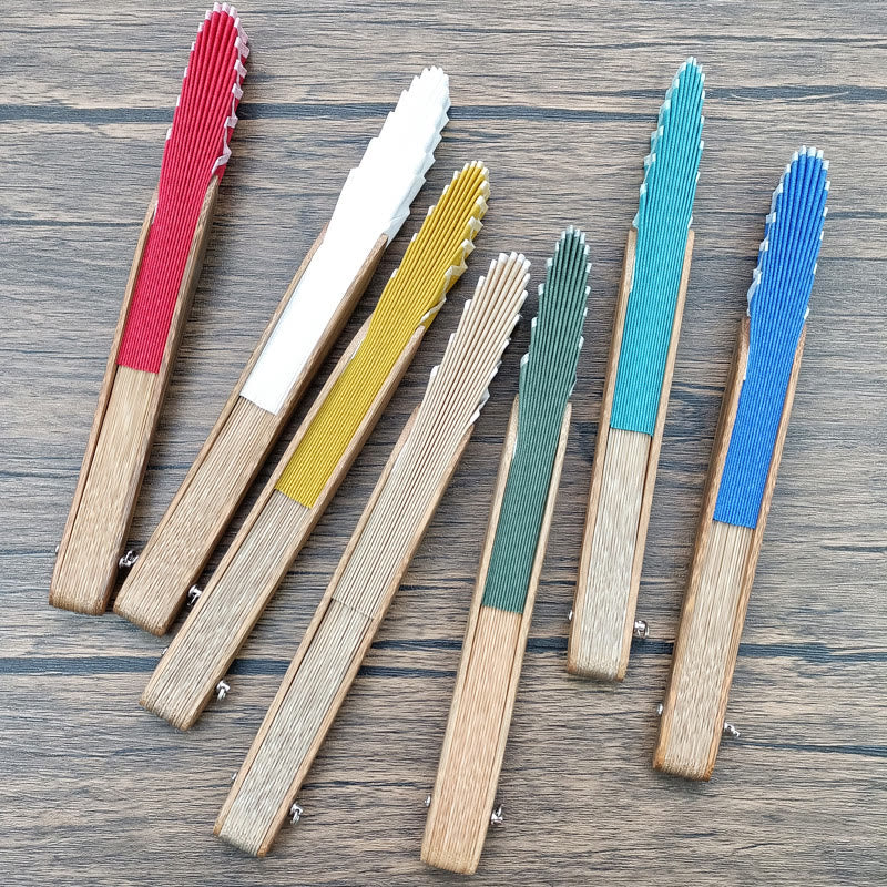Éventail pliable en bambou de 22 cm | Éventail à main uni