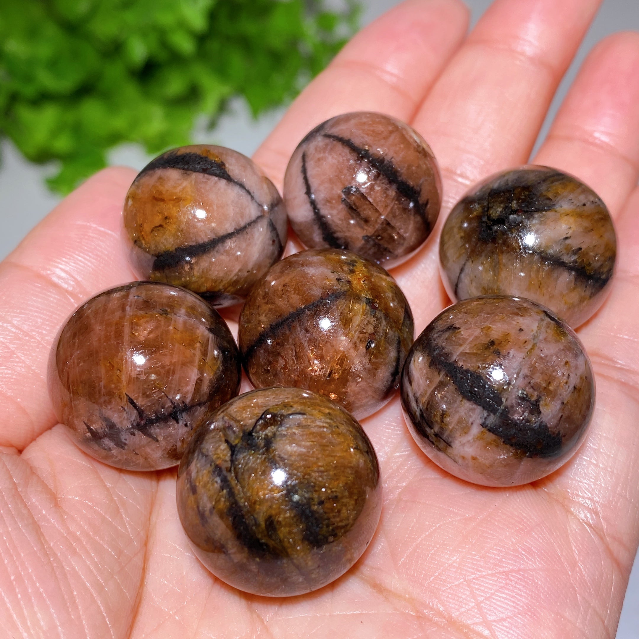 22mm Chiastolite Healing Crystal Sphere