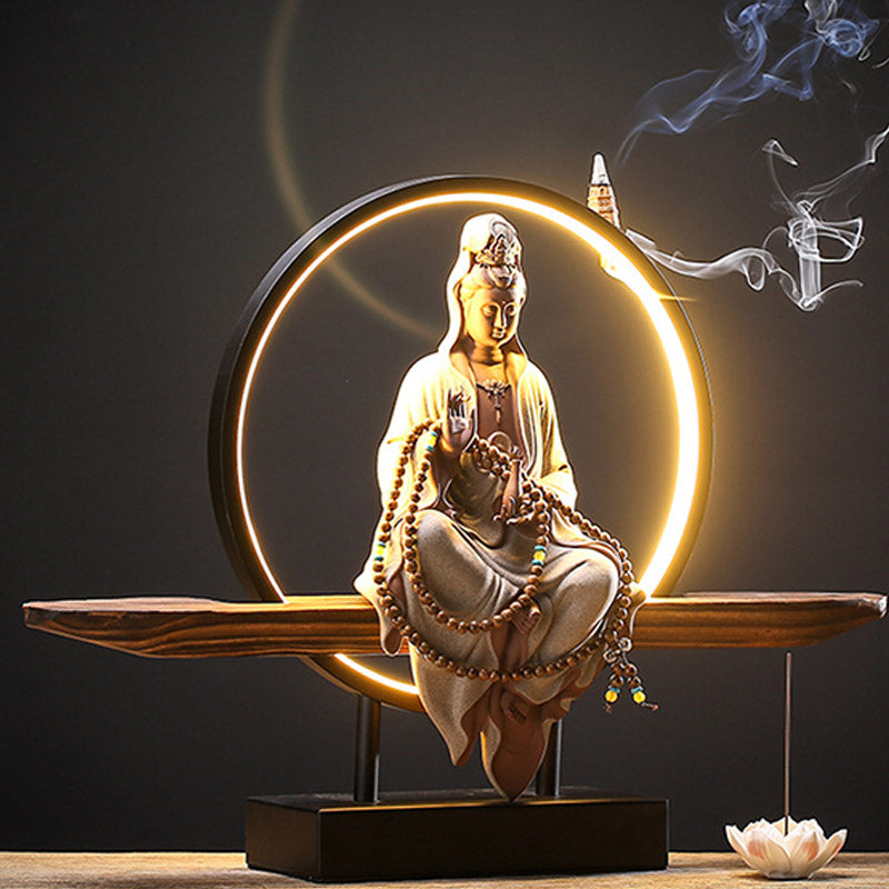Ceramic Buddha Avalokitesvara Lotus Burners for Meditation