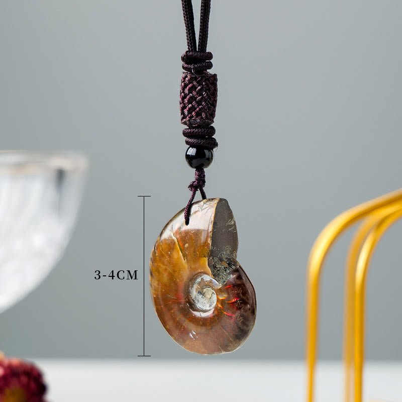 Natural Ammonite Meditation Necklace Pendant for Healing
