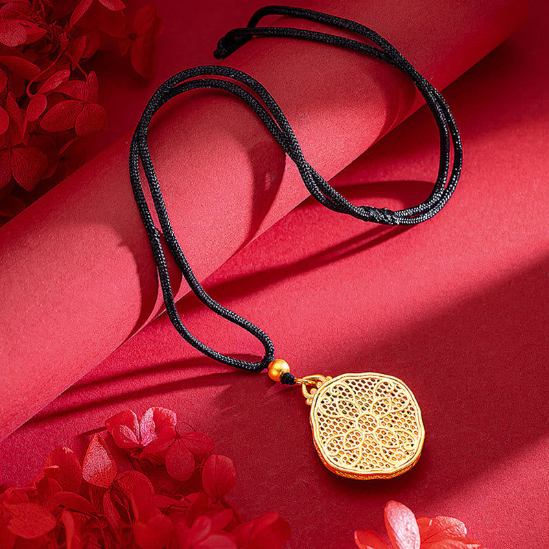Copper Flower Love Heart Spiritual Necklace Pendant