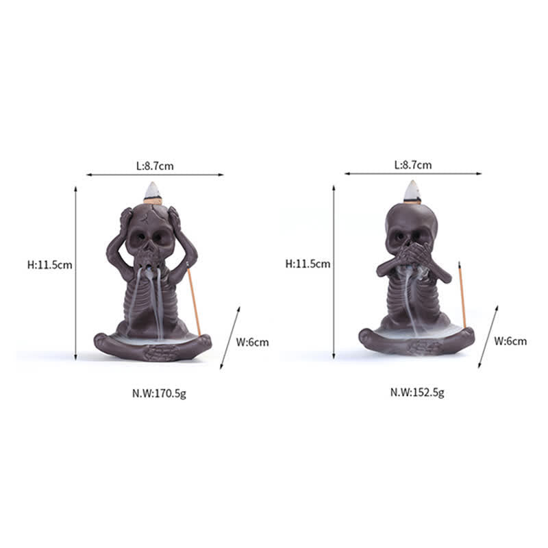 Little Ghost Purple Clay Backflow Incense Burner Peace Decor
