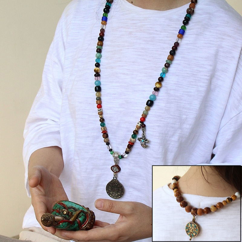 108 Beads Bodhi Seed & Bagua Harmony Bracelet for Balance