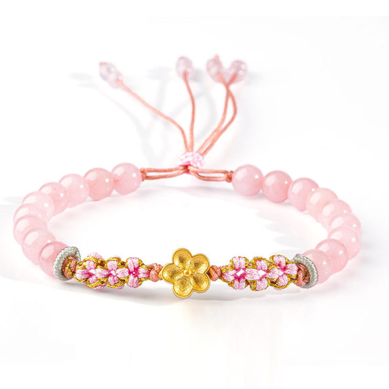 Red Agate Pink Crystal 7mm Sterling Silver Agate Bracelet