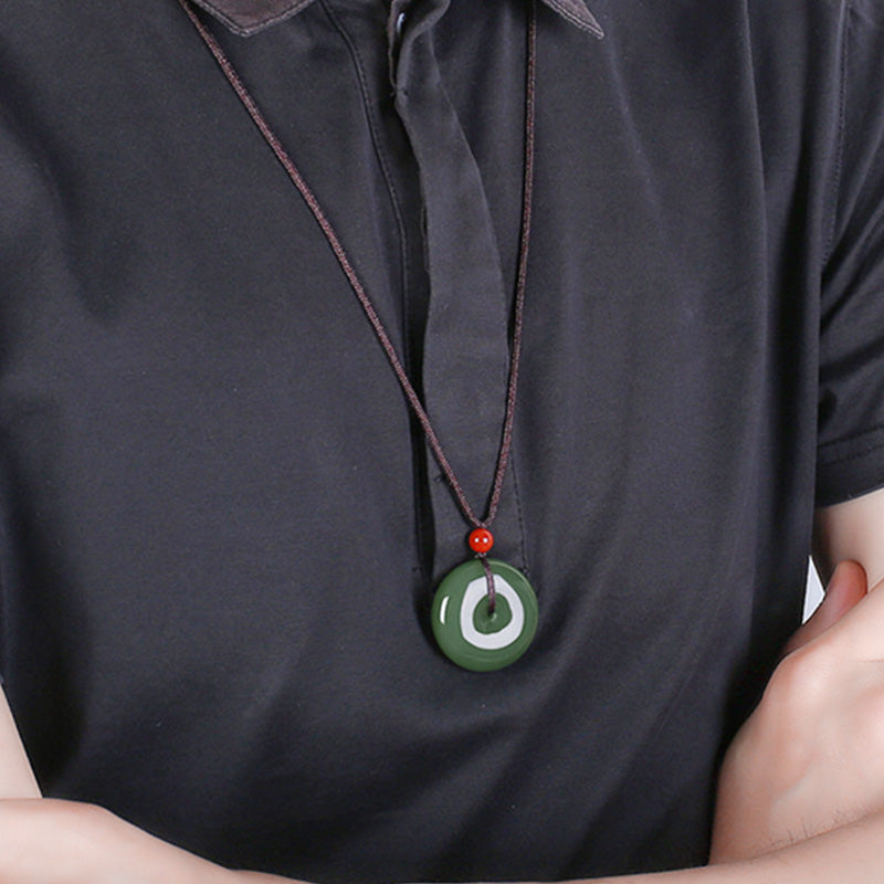 24-28mm Round Jade Prosperity Necklace for Abundance
