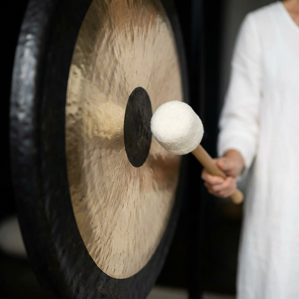 Gong chinois de 24 pouces avec support en C pour la méditation