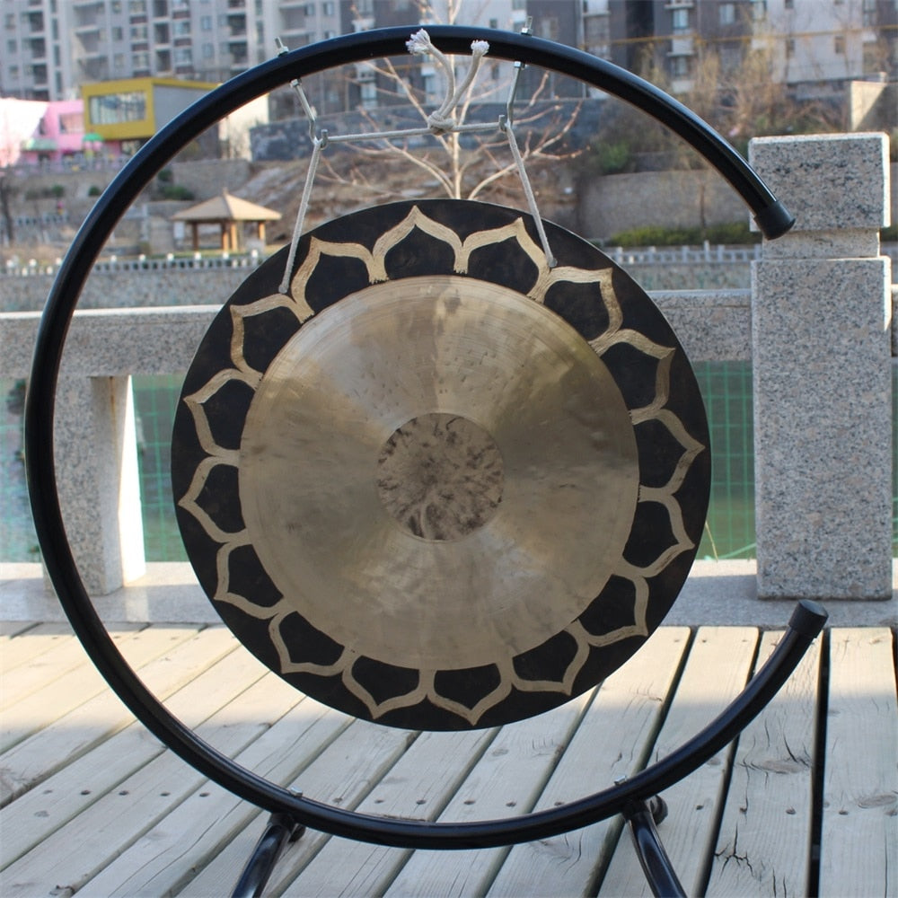 24" Lotus Wind Gong with Stand for Meditation