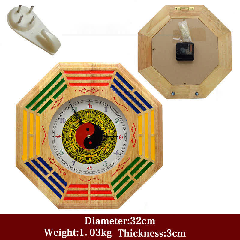 Horloge murale Feng Shui Bagua 24 cm, carte d'équilibre énergétique