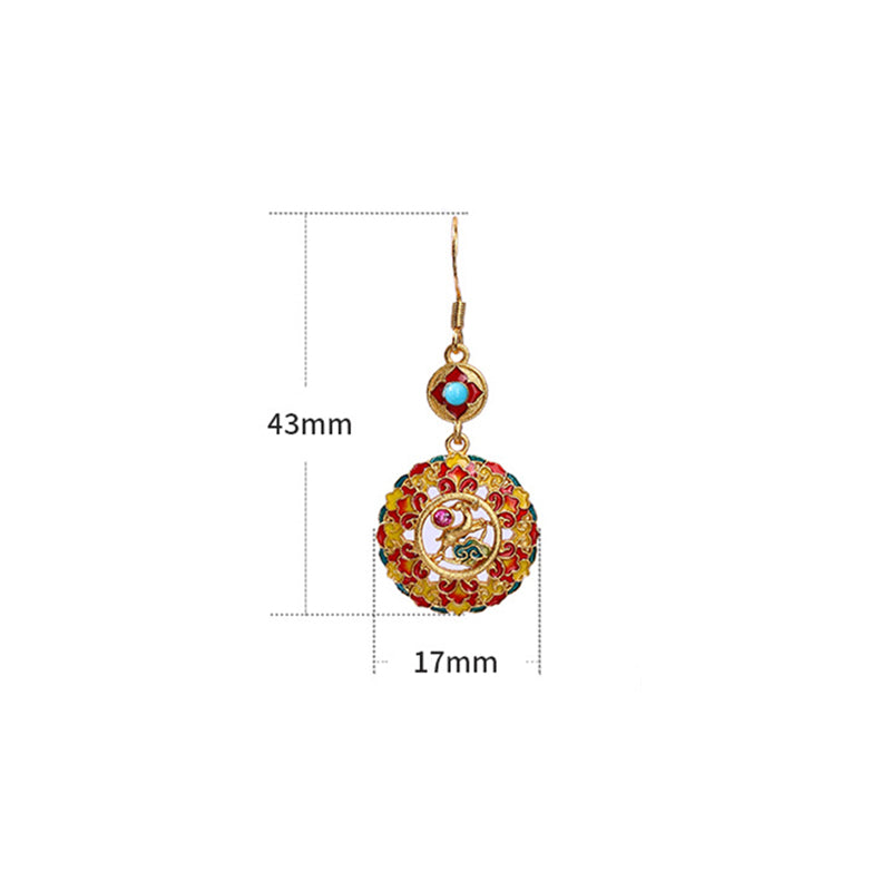 Boucles d'oreilles pendantes en cuivre plaqué or 24 carats