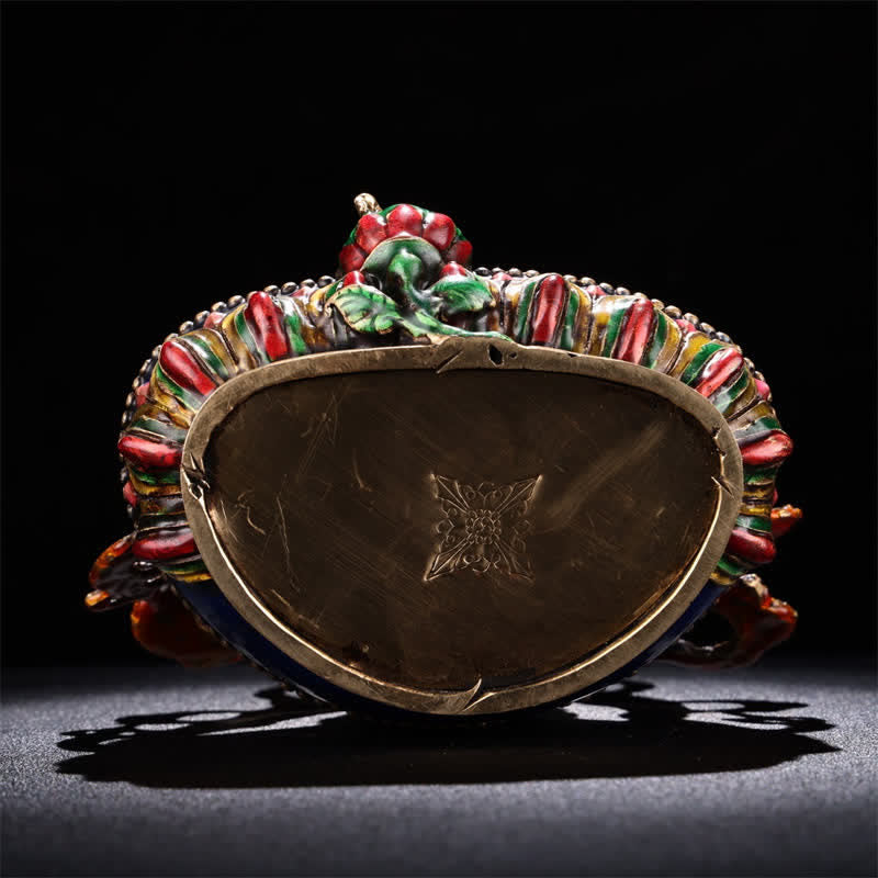 Statue de Bouddha Bodhisattva Jambhala jaune cuivre de 25,5 cm pour la sérénité