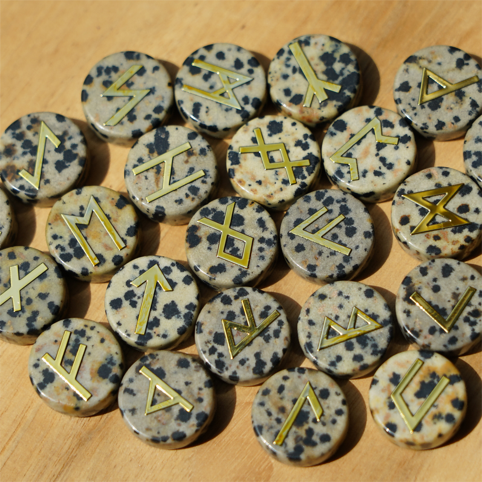 Ensemble de 25 runes de guérison en cristal mixte | Pierres polies de 15 mm