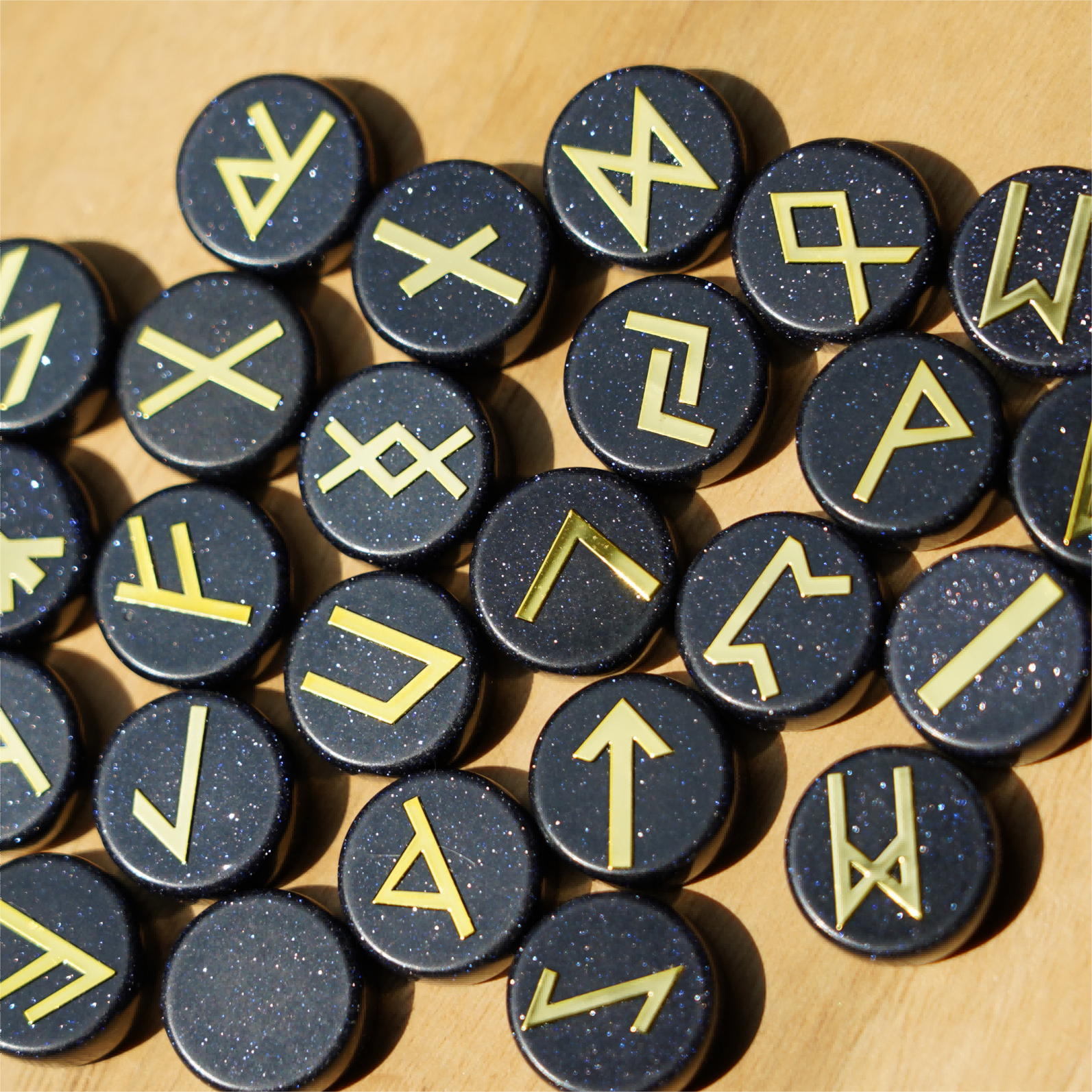 Ensemble de 25 runes de guérison en cristal mixte | Pierres polies de 15 mm