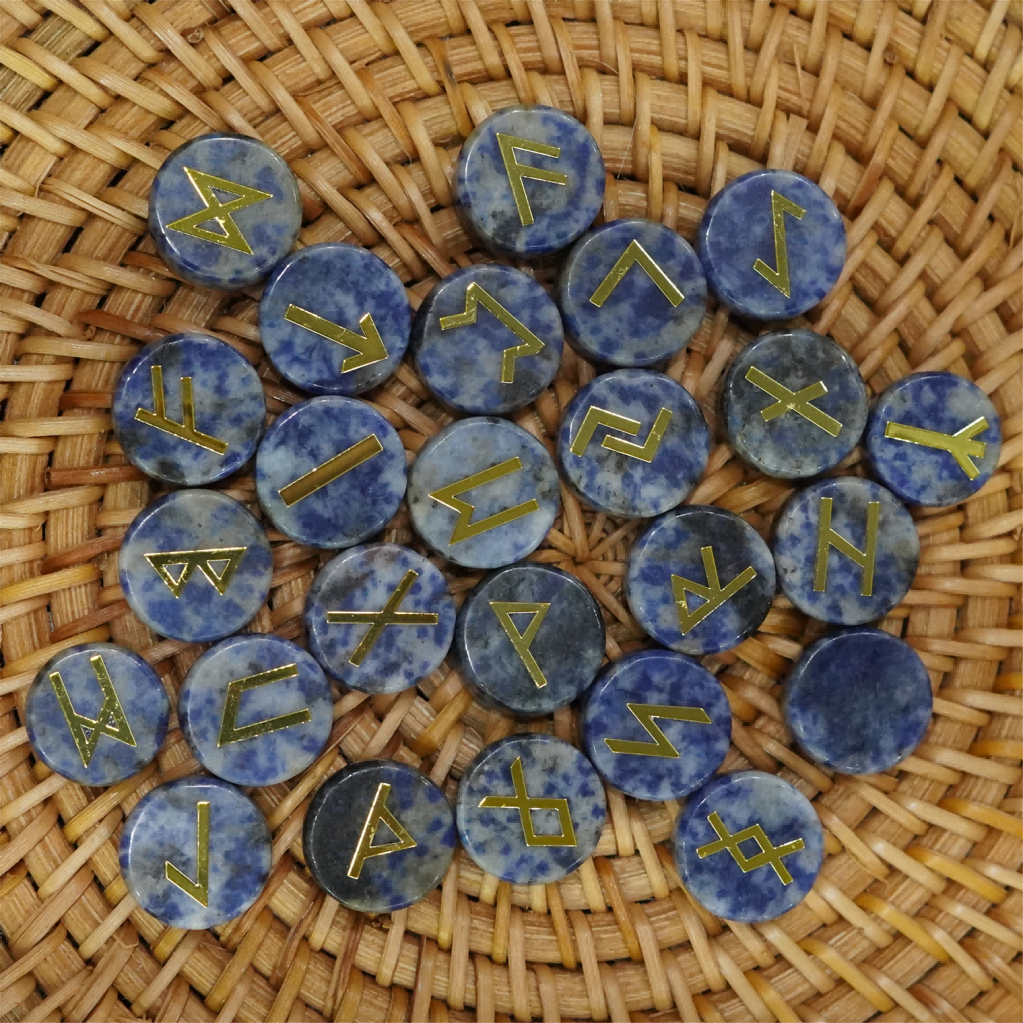 Ensemble de 25 runes de guérison en cristal mixte | Pierres polies de 15 mm