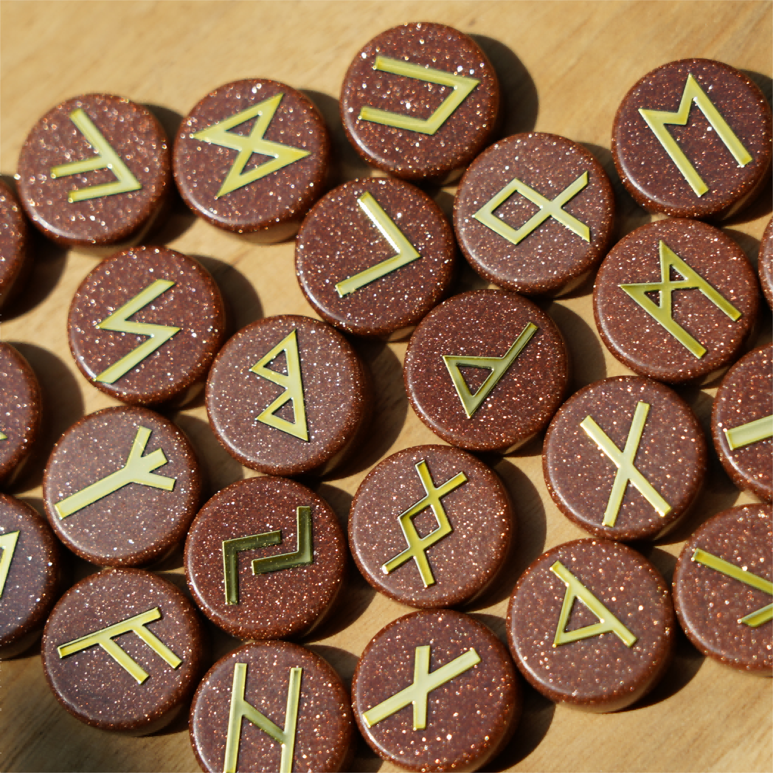 Ensemble de 25 runes de guérison en cristal mixte | Pierres polies de 15 mm