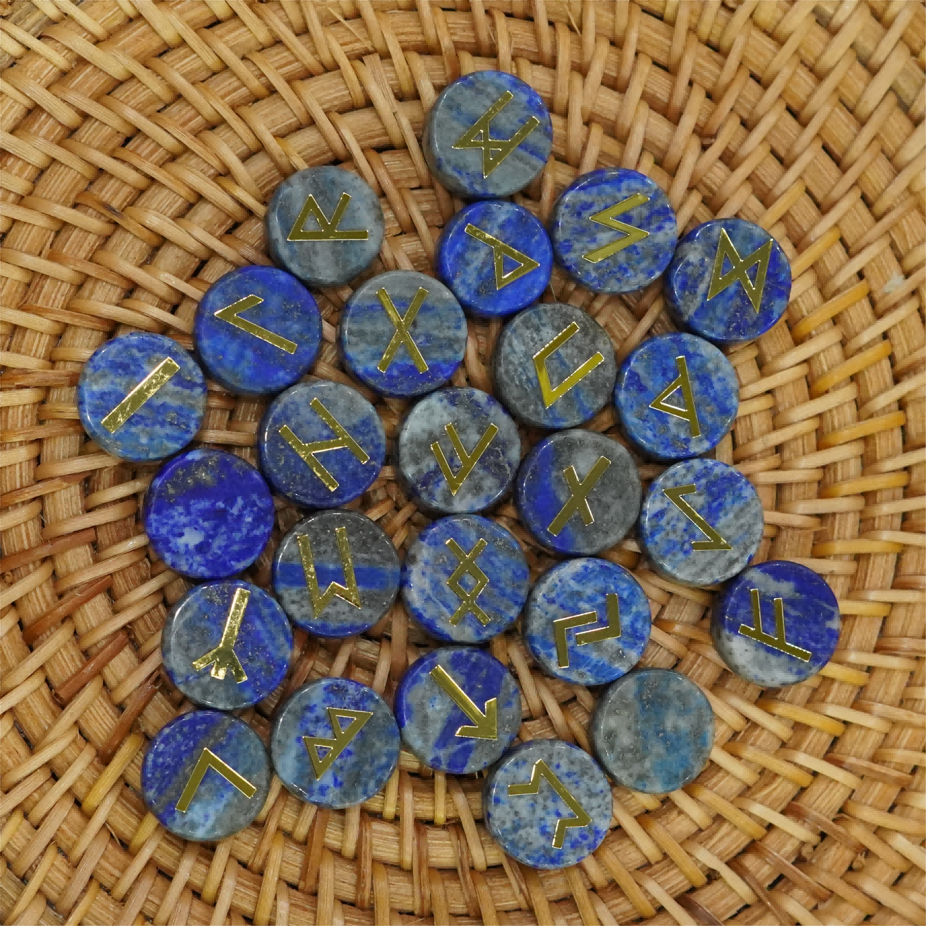 Ensemble de 25 runes de guérison en cristal mixte | Pierres polies de 15 mm