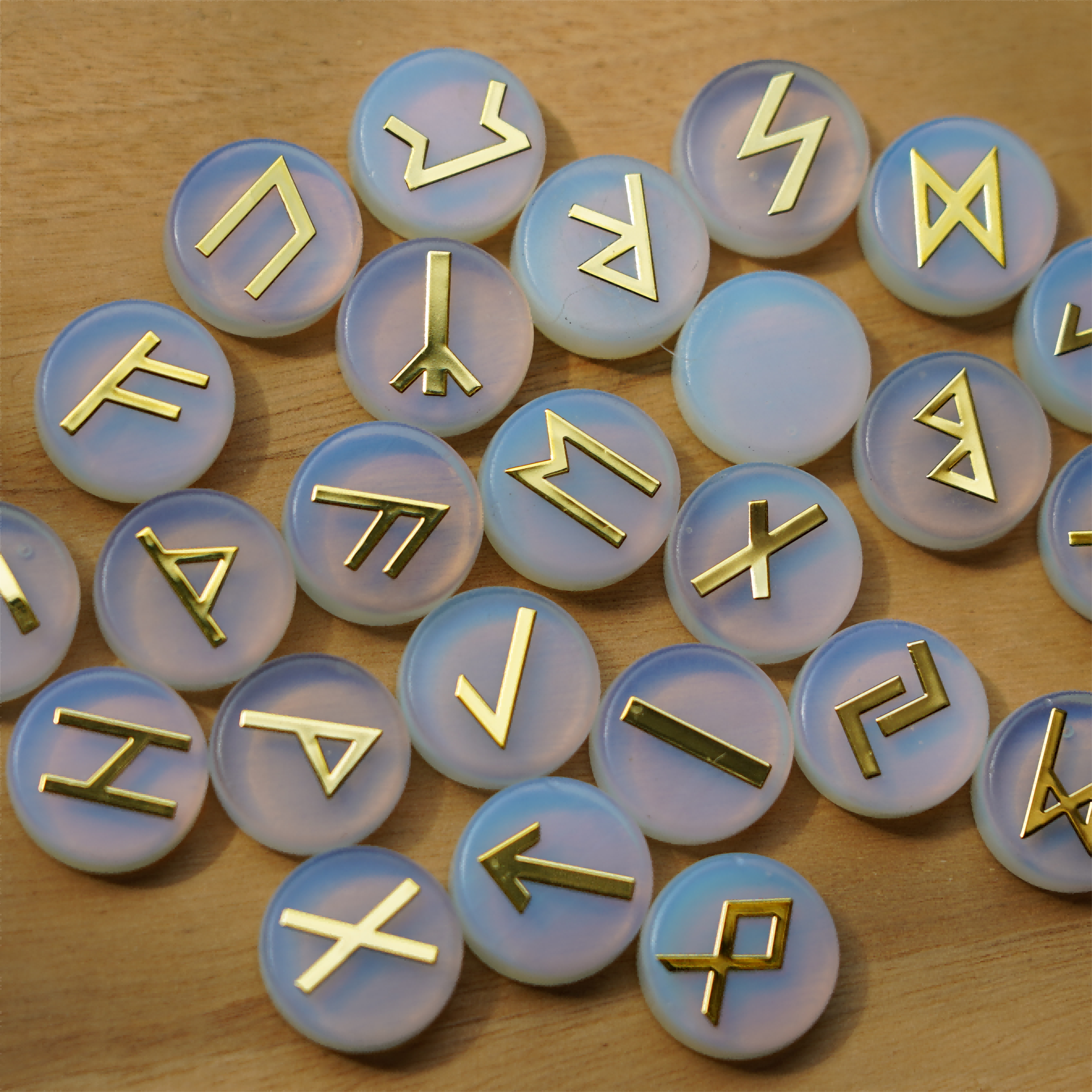 Ensemble de 25 runes de guérison en cristal mixte | Pierres polies de 15 mm