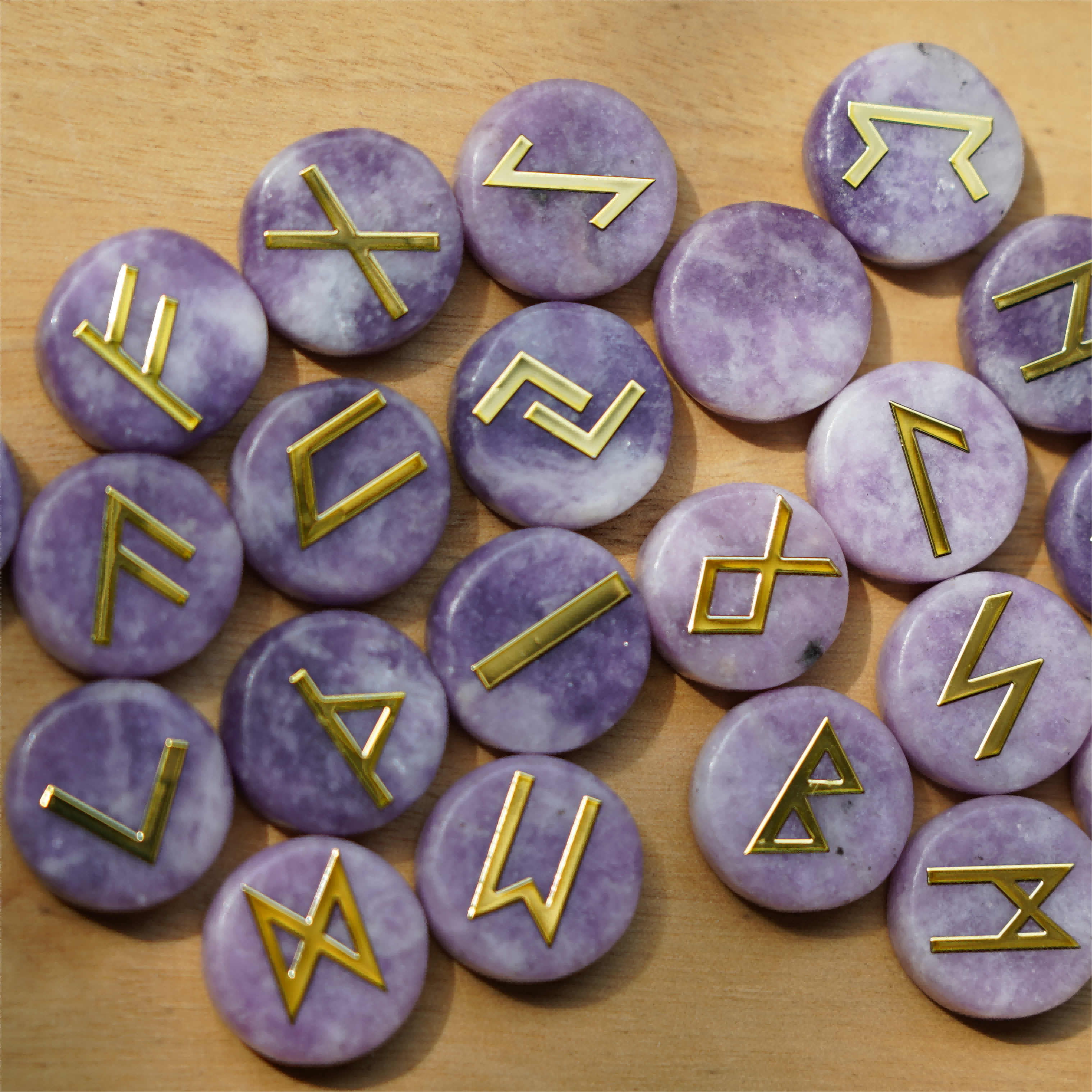 Ensemble de 25 runes de guérison en cristal mixte | Pierres polies de 15 mm
