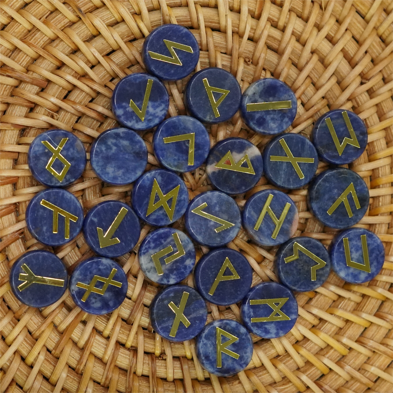 Ensemble de 25 runes de guérison en cristal mixte | Pierres polies de 15 mm