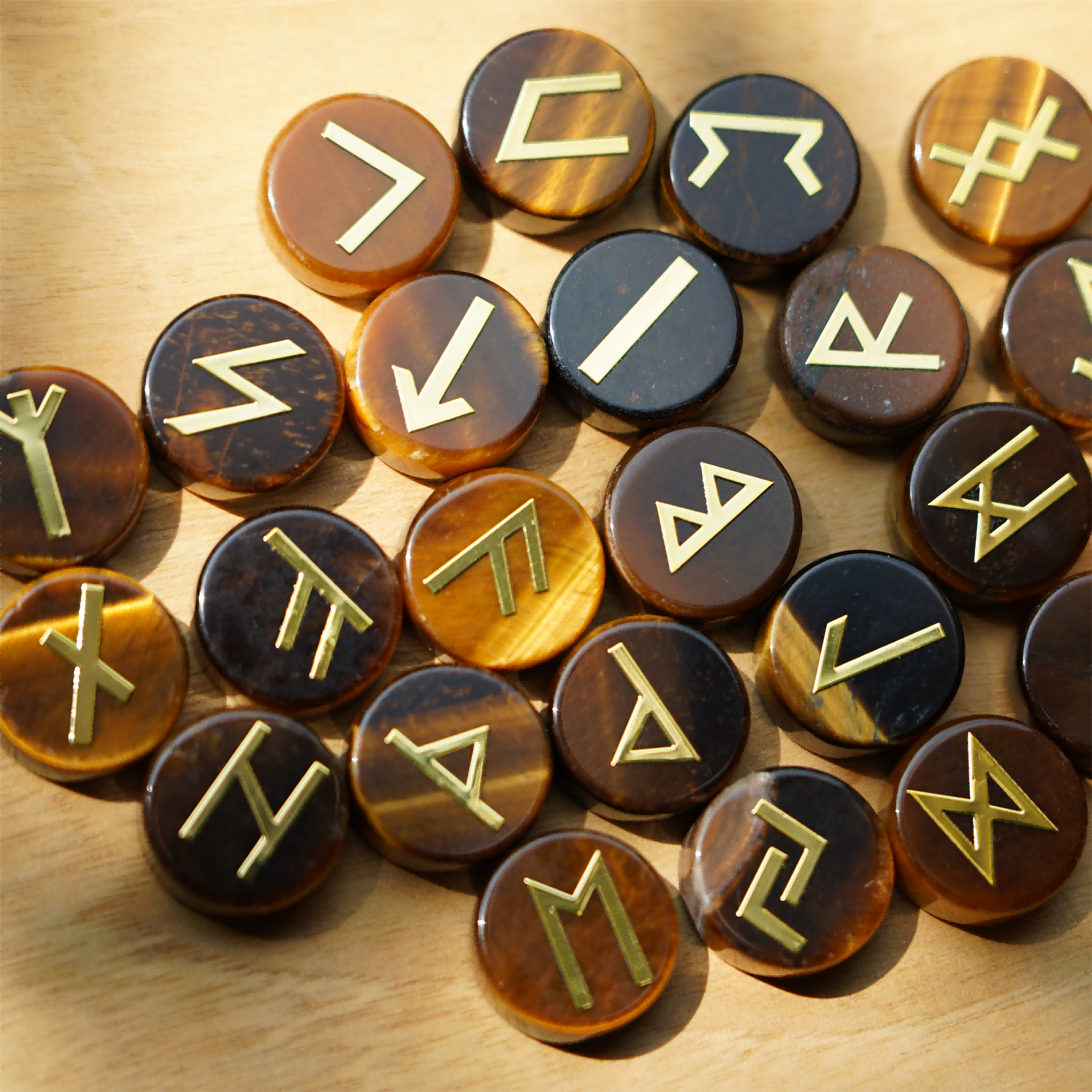 Ensemble de 25 runes de guérison en cristal mixte | Pierres polies de 15 mm