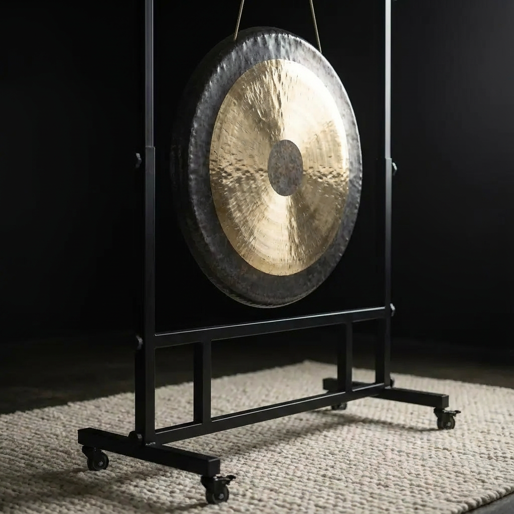 Gong chinois de 26 pouces avec support et maillet - Instrument à percussion 