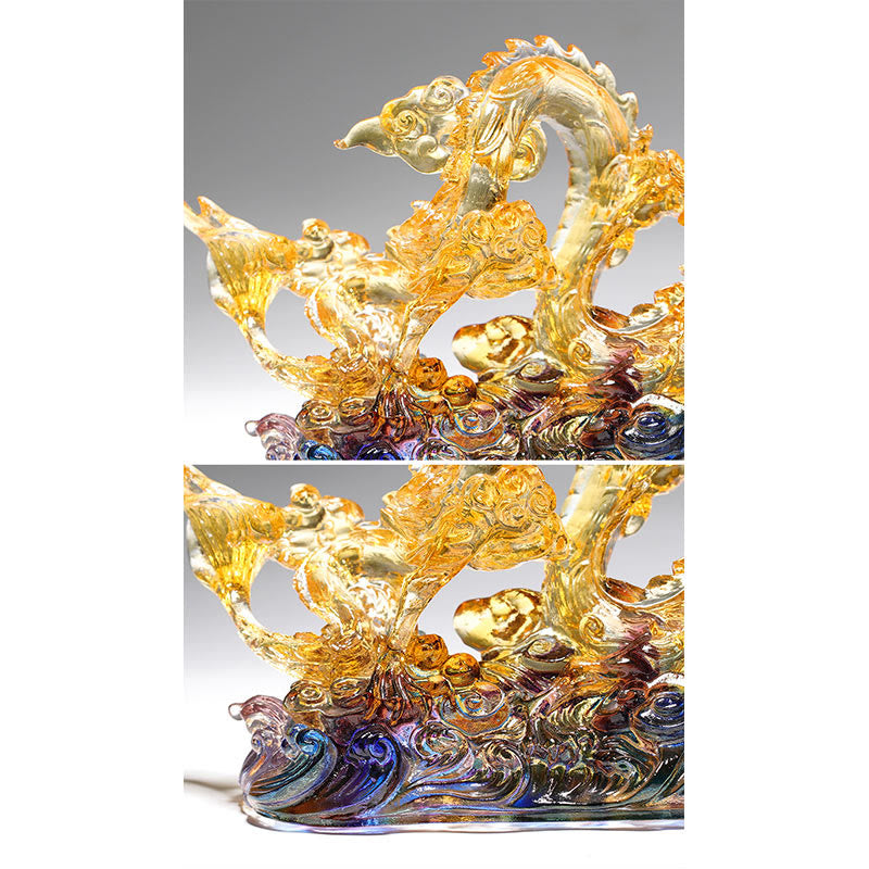 Statue spirituelle du dragon Liuli de 26 cm pour la protection et la force
