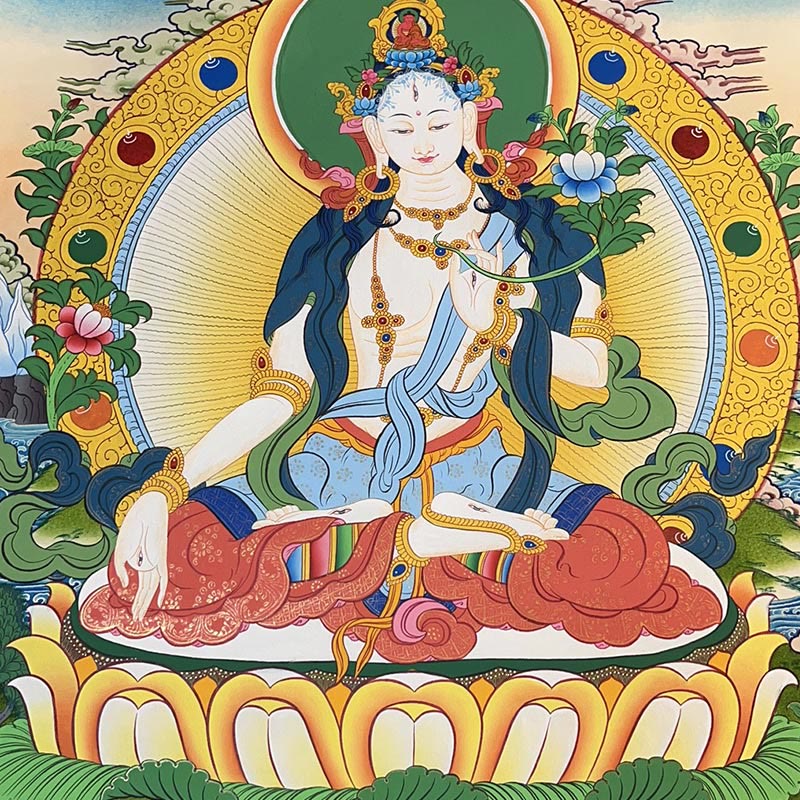 Décoration murale mandala tibétain Thangka de 27,56 pouces