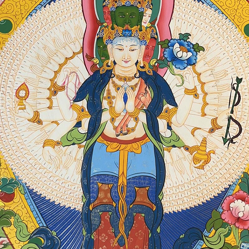 Décoration murale mandala tibétain Thangka de 27,56 pouces