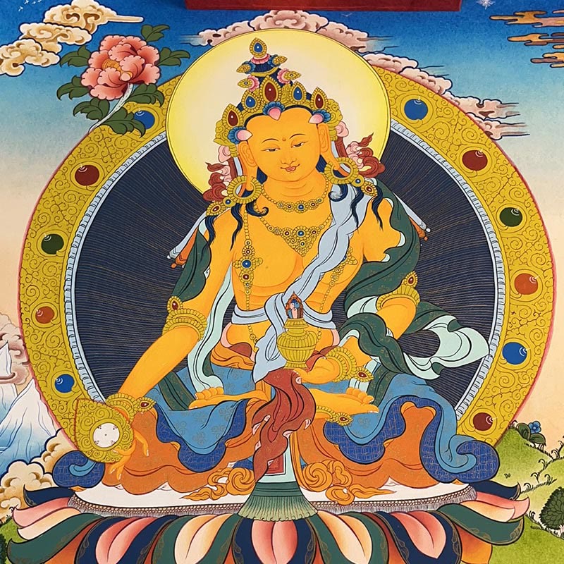 Décoration murale mandala tibétain Thangka de 27,56 pouces