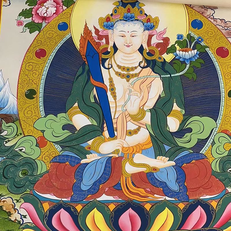 Décoration murale mandala tibétain Thangka de 27,56 pouces