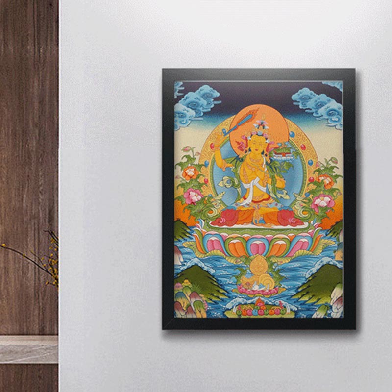 Décoration murale mandala tibétain Thangka de 27,56 pouces