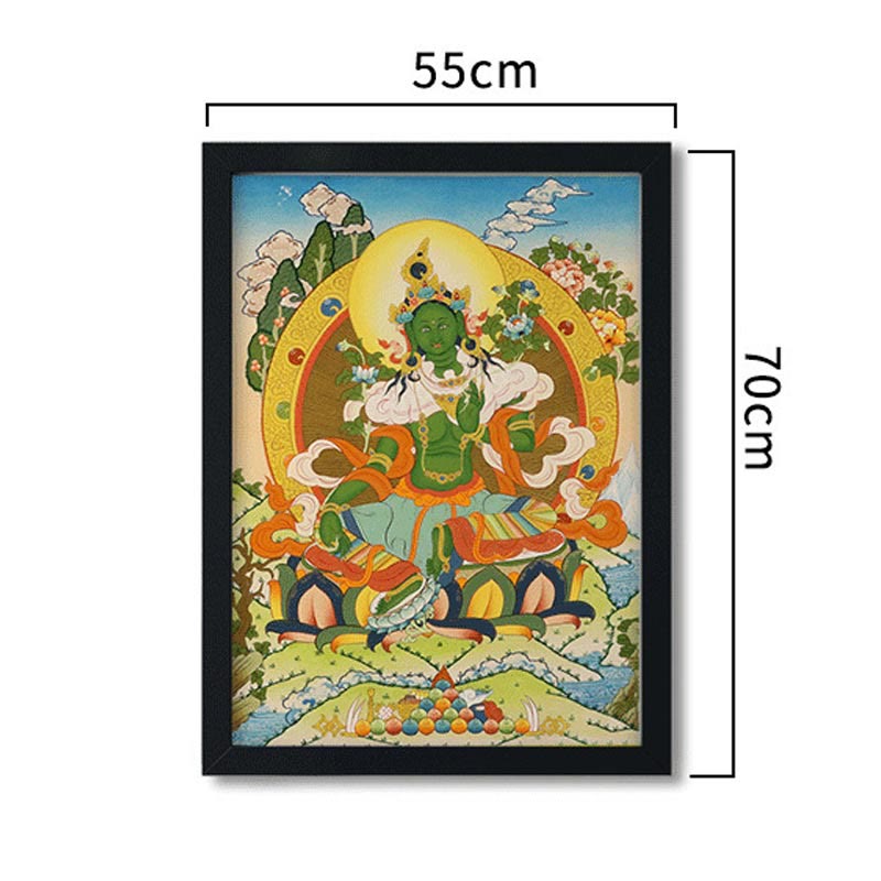 Décoration murale mandala tibétain Thangka de 27,56 pouces