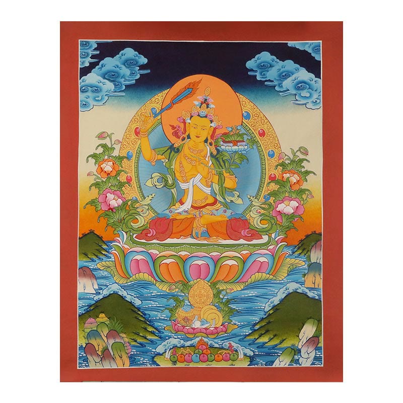Décoration murale mandala tibétain Thangka de 27,56 pouces