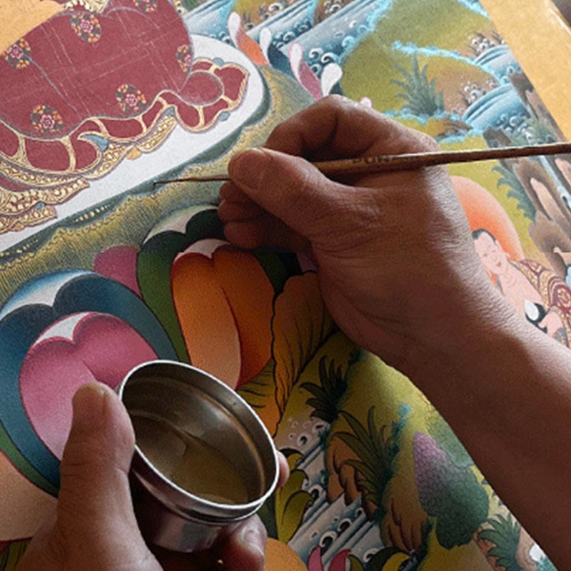Décoration murale mandala tibétain Thangka de 27,56 pouces
