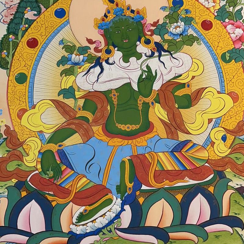 Décoration murale mandala tibétain Thangka de 27,56 pouces
