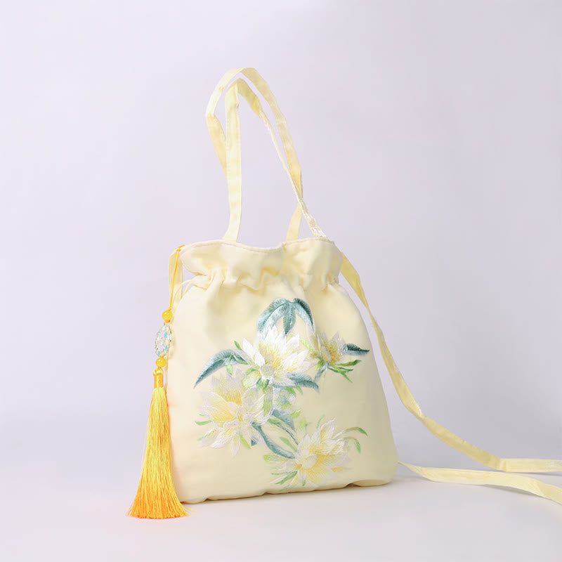 Cotton Linen Yoga Tote Bag with Adjustable Strap 21x22cm